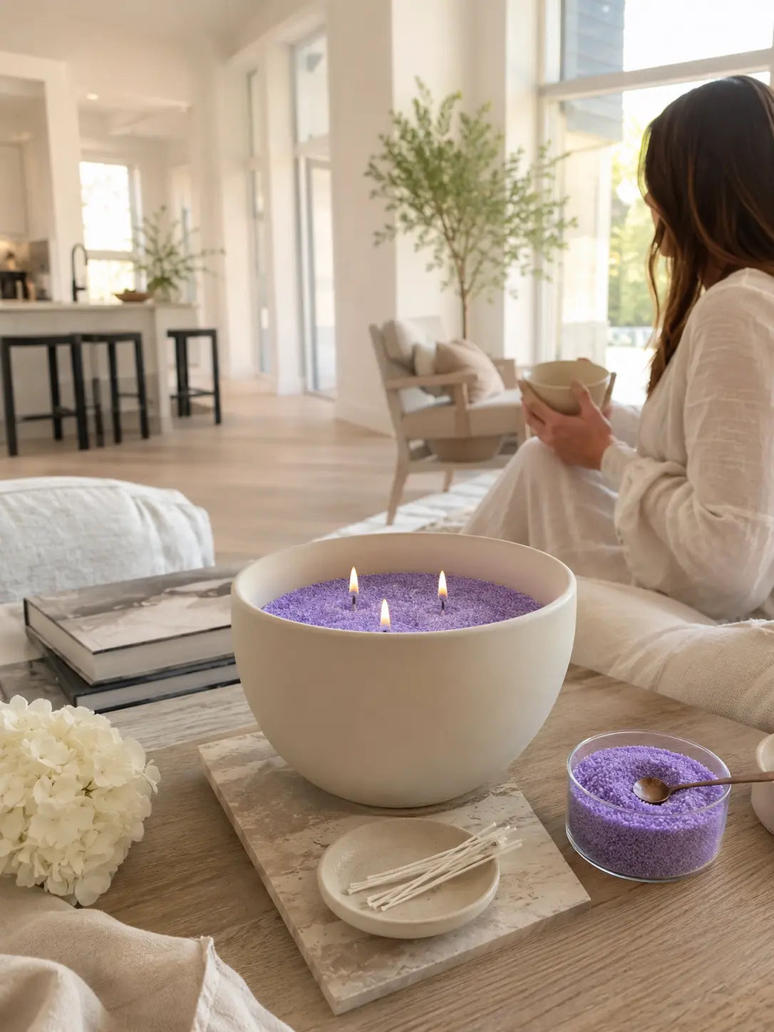 pearled candle wax candles styled for an elegant event table with warm candlelight, glass vessels, and romantic decor.