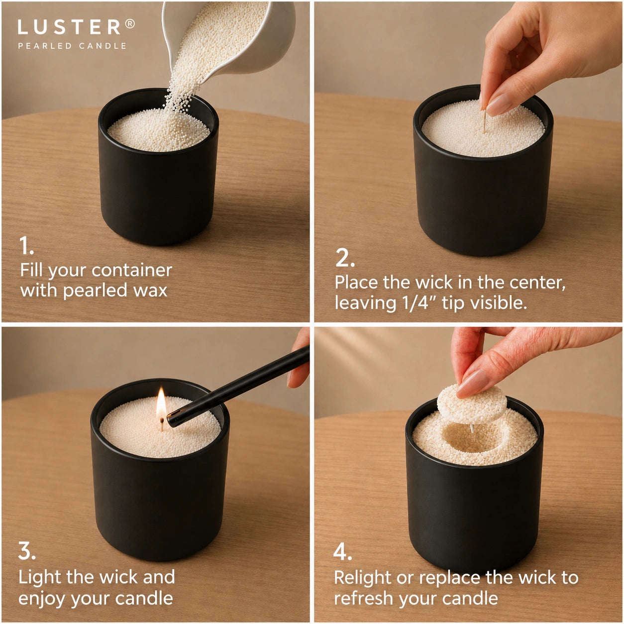 how to use pearled candle wax in four simple steps